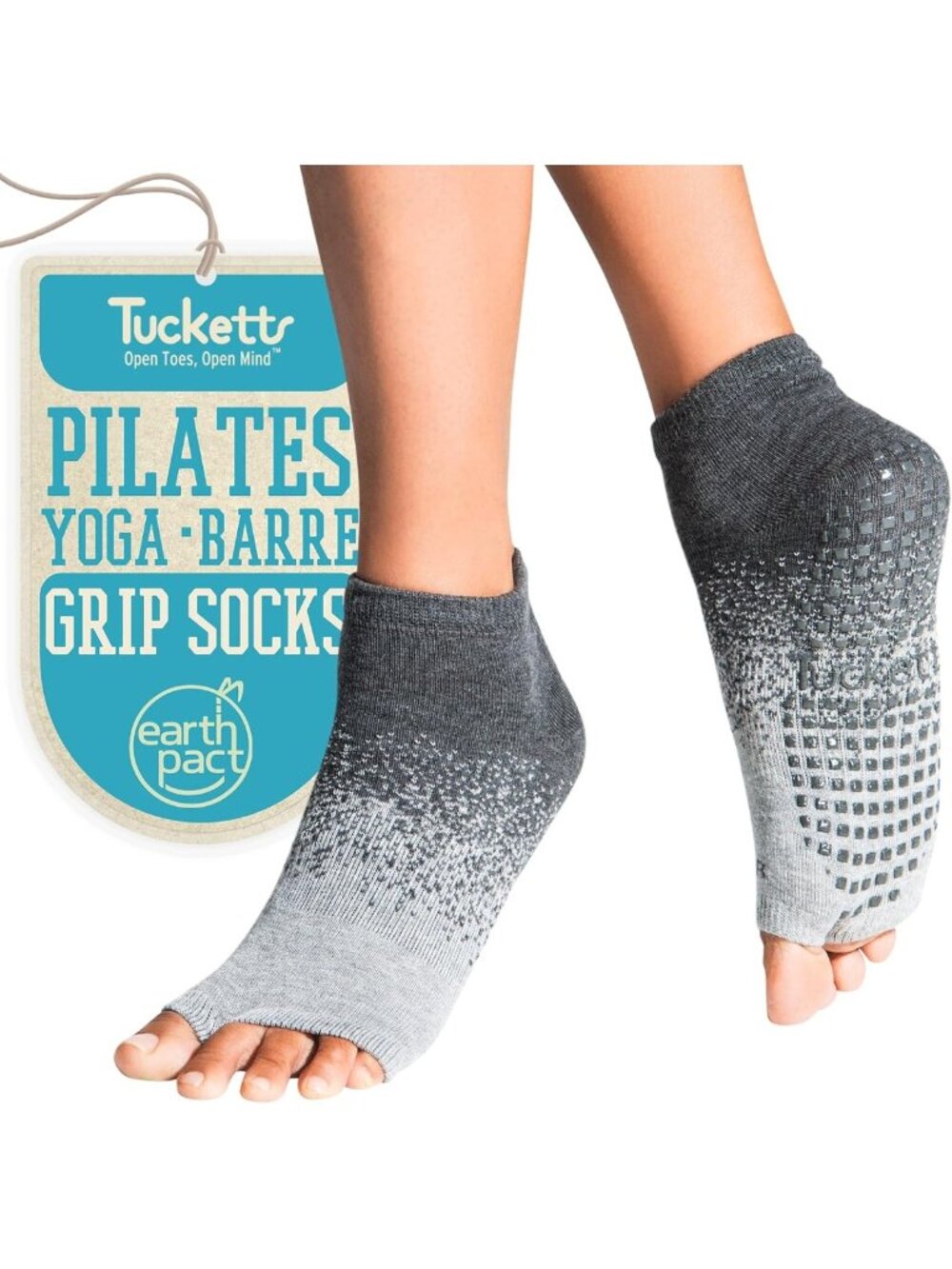 Toeless Non-Slip Grip Socks with Arch Support for Pilates & Yoga - Barefoot